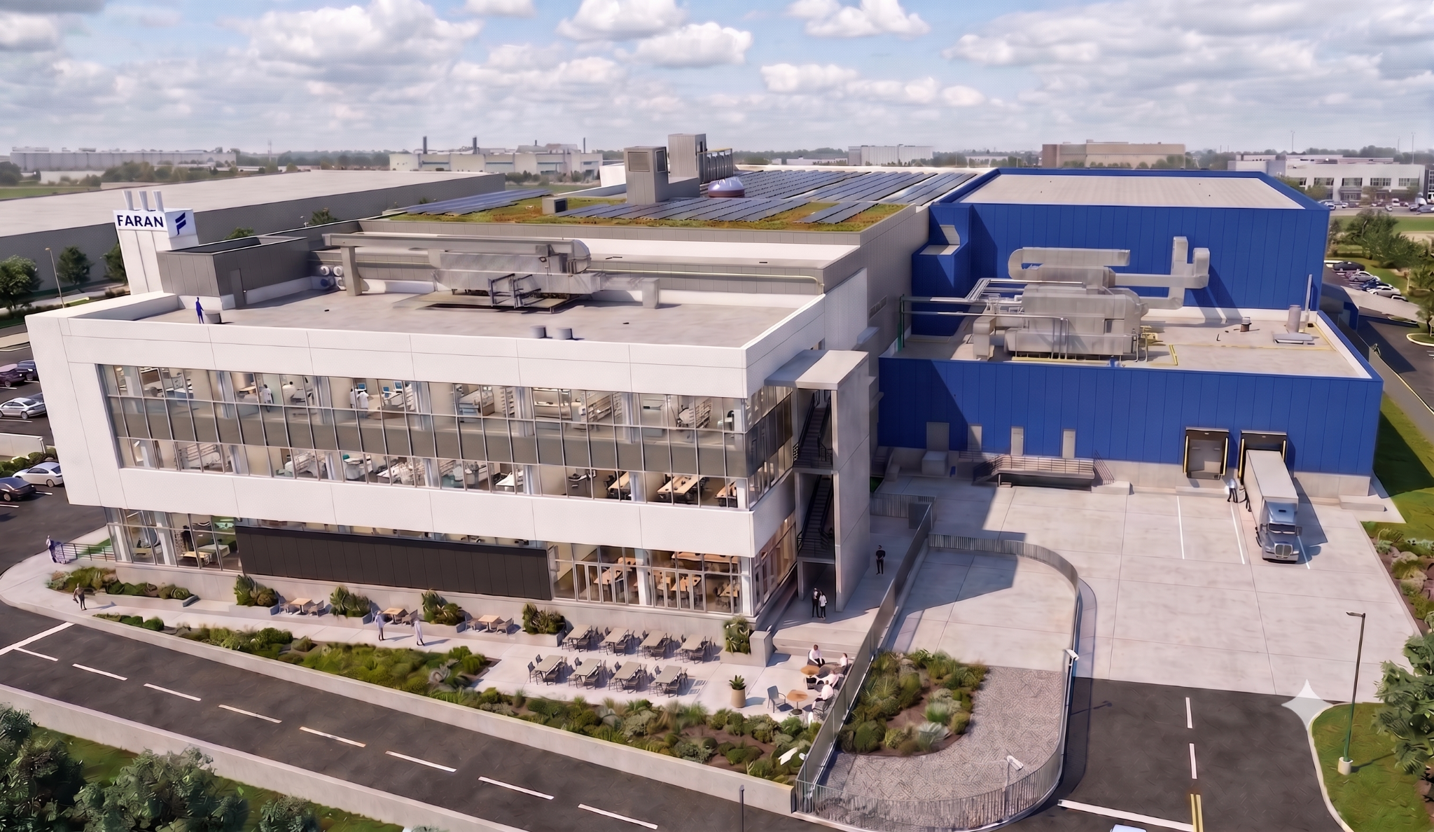 Architectural rendering of FARAN’s sterile manufacturing facility in Tripolis, Greece